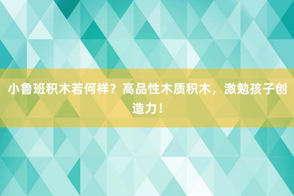 小鲁班积木若何样？高品性木质积木，激勉孩子创造力！